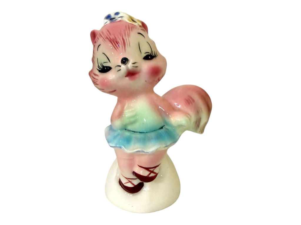 Vintage PY Pink Squirrel Ballerina Single Salt Pepper Shaker MCM Japan Kitsch 1950s