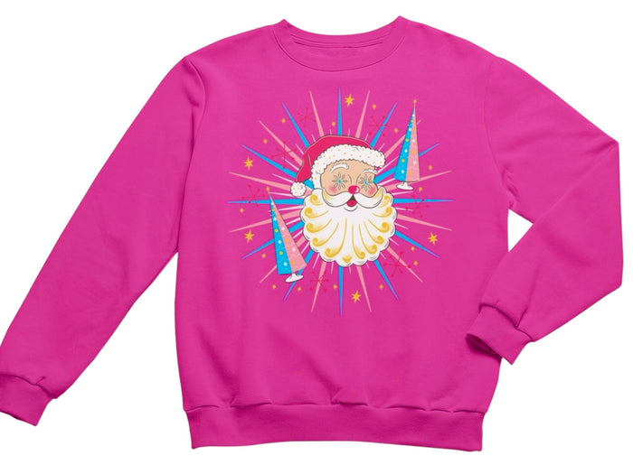 Retro Santa Holt-Howard Starry Eyed Hot Berry Pink Unisex Women Sweatshirt Crewneck