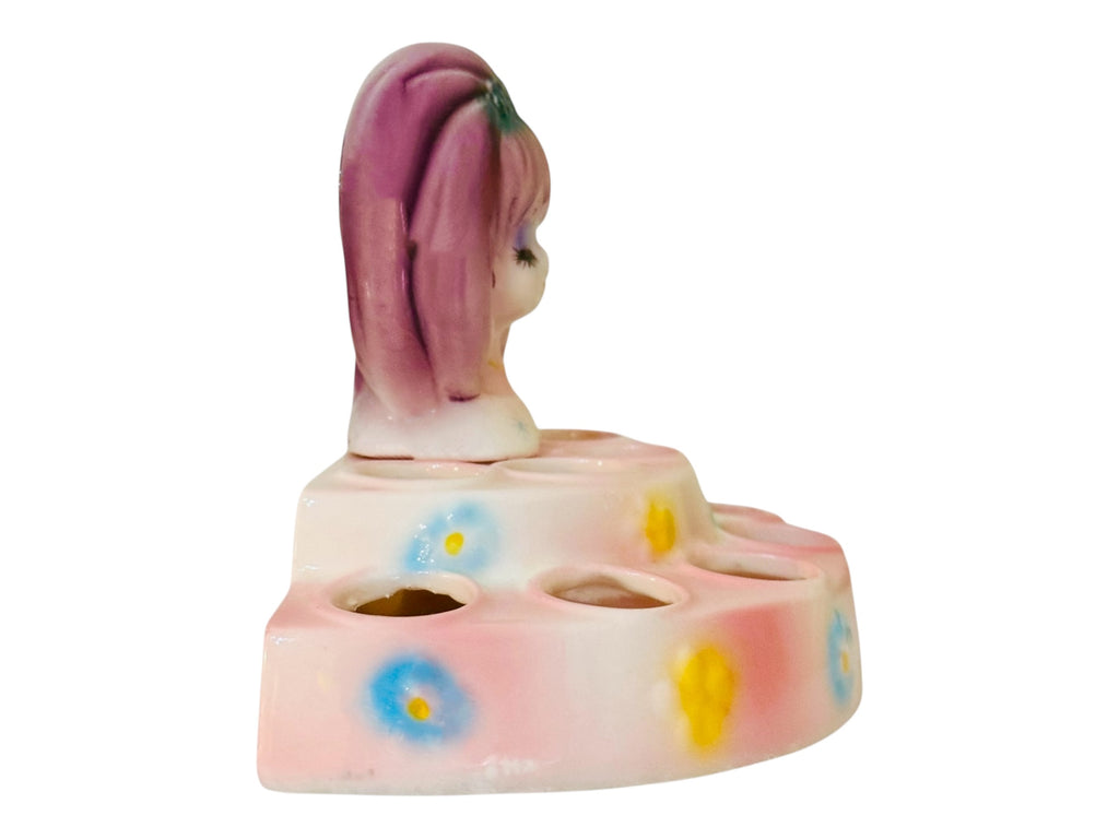 VINTAGE RARE Ado Mizumori Pink & Purple Mod Girl Lipstick Holder – Kitsch Vanity Japan 60s MCM