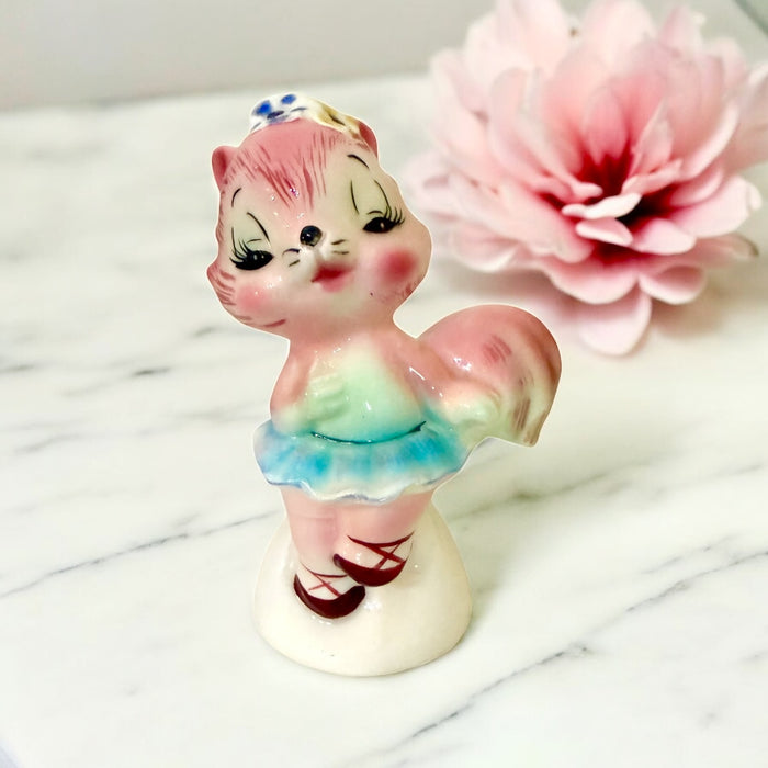 Vintage PY Pink Squirrel Ballerina Single Salt Pepper Shaker MCM Japan Kitsch 1950s