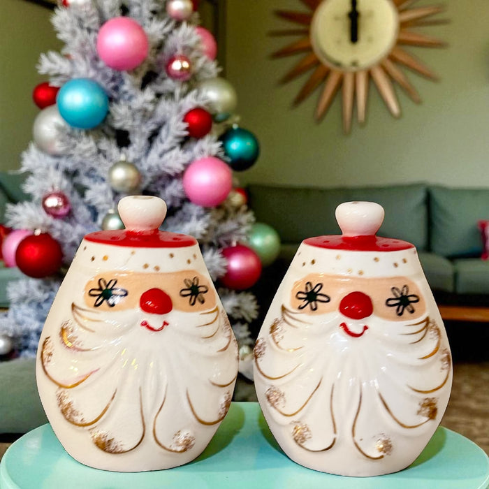 Vintage Holt Howard Starry Eyed Santa Salt and Pepper Shakers Japan MCM 1960s RARE