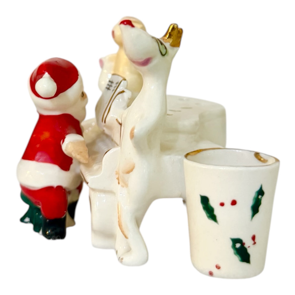 Vintage Holt Howard Santa Piano Candleholder Flower Frog Ultra Rare Mid-Century Japan 1960