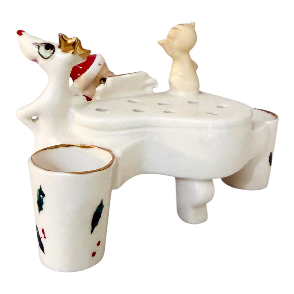 Vintage Holt Howard Santa Piano Candleholder Flower Frog Ultra Rare Mid-Century Japan 1960