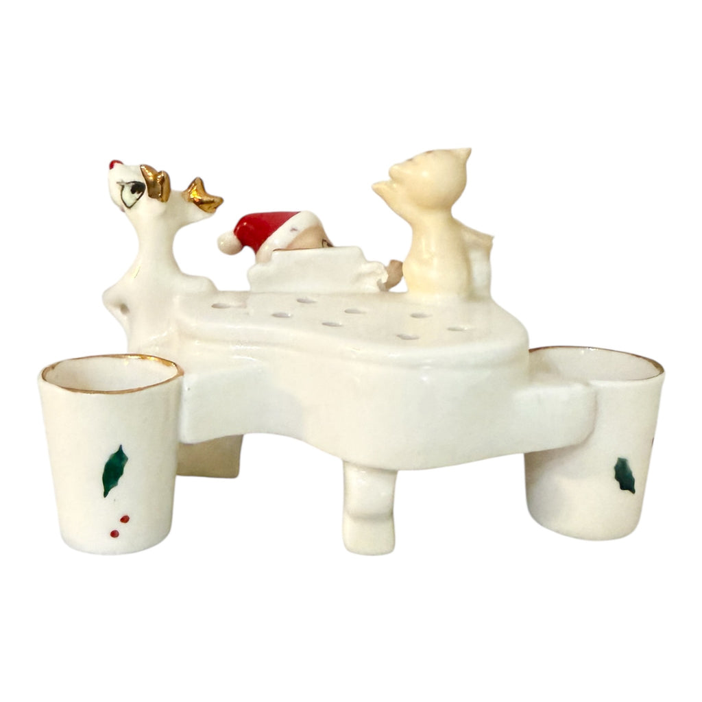 Vintage Holt Howard Santa Piano Candleholder Flower Frog Ultra Rare Mid-Century Japan 1960