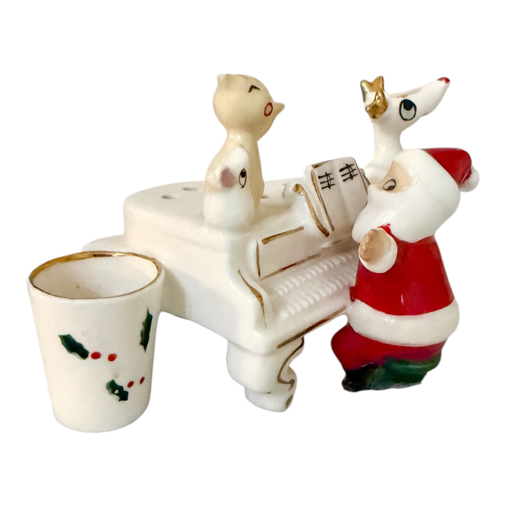 Vintage Holt Howard Santa Piano Candleholder Flower Frog Ultra Rare Mid-Century Japan 1960