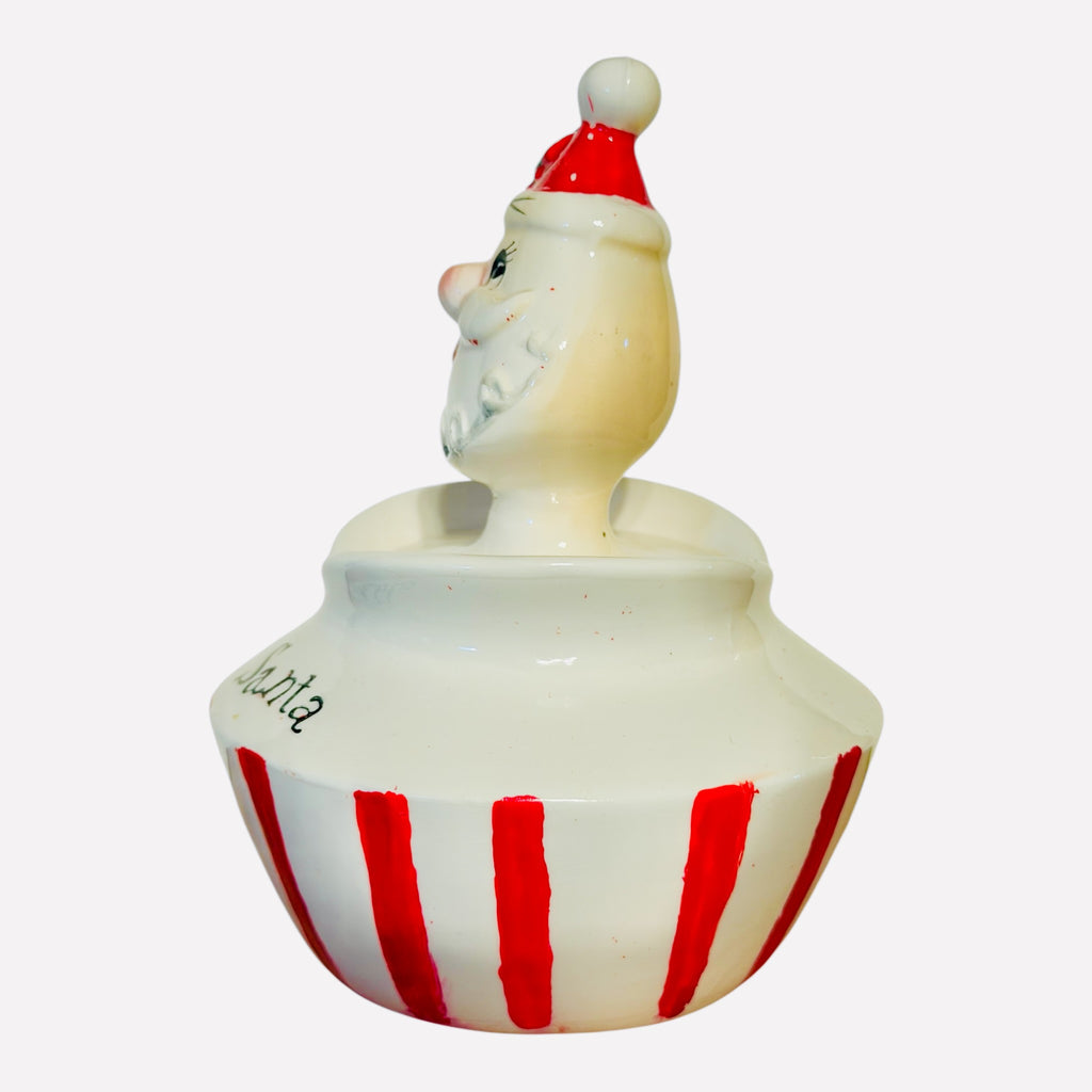 Vintage Lefton Sweet Santa Sugar Jar Christmas Pixieware MCM Japan 1950s