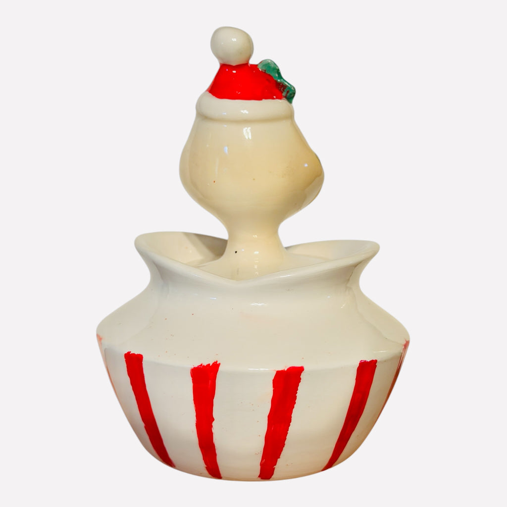 Vintage Lefton Sweet Santa Sugar Jar Christmas Pixieware MCM Japan 1950s