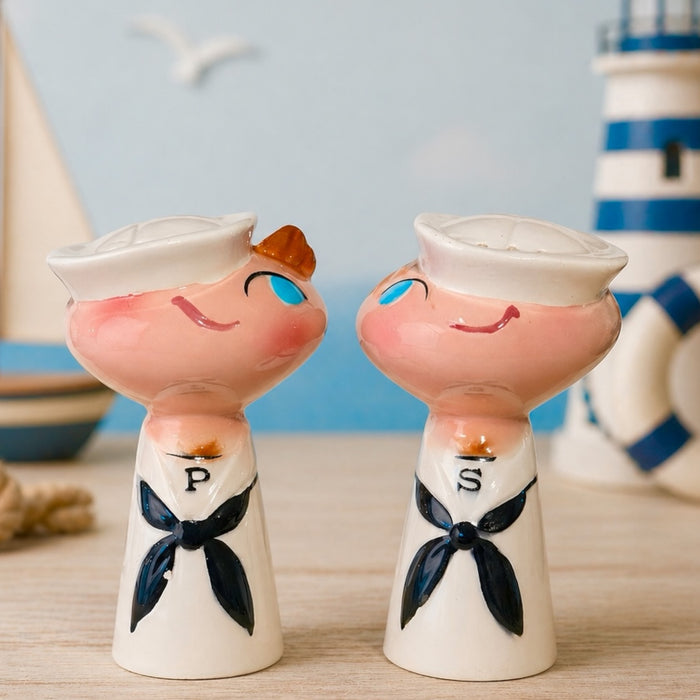Vintage Holt Howard Bell Bottom Gobs Sailor Salt and Pepper Shakers Pixieware Figurines 1960 Japan MCM