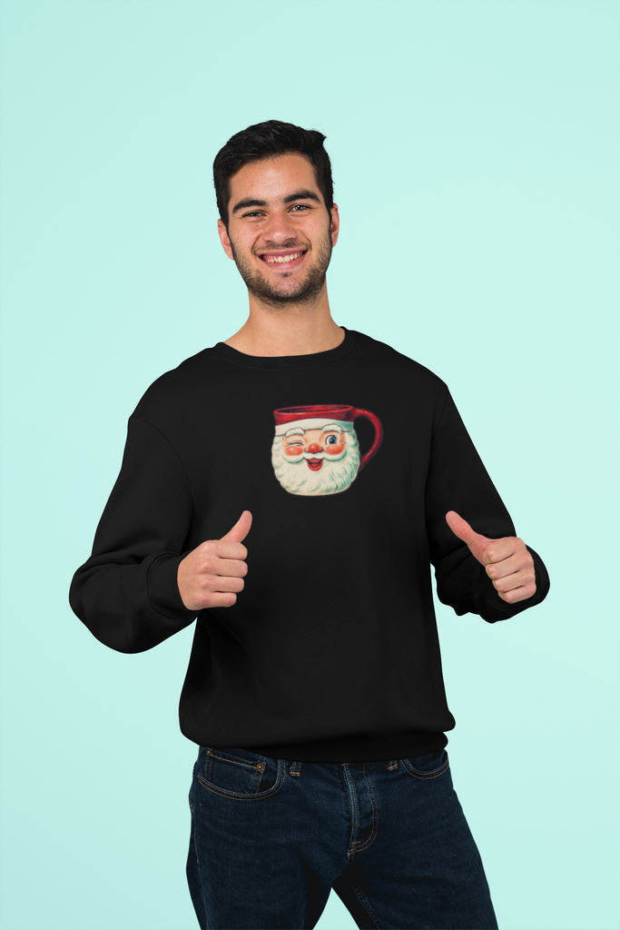 Santa Mug Crewneck Sweatshirt Holt Howard Christmas - Unisex