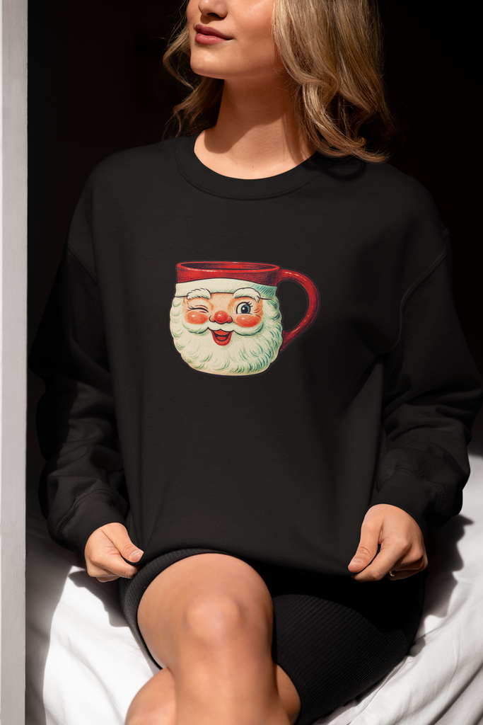 Santa Mug Crewneck Sweatshirt Holt Howard Christmas - Unisex