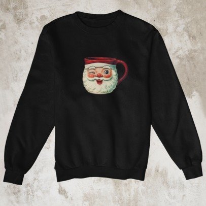 Santa Mug Crewneck Sweatshirt Holt Howard Christmas - Unisex
