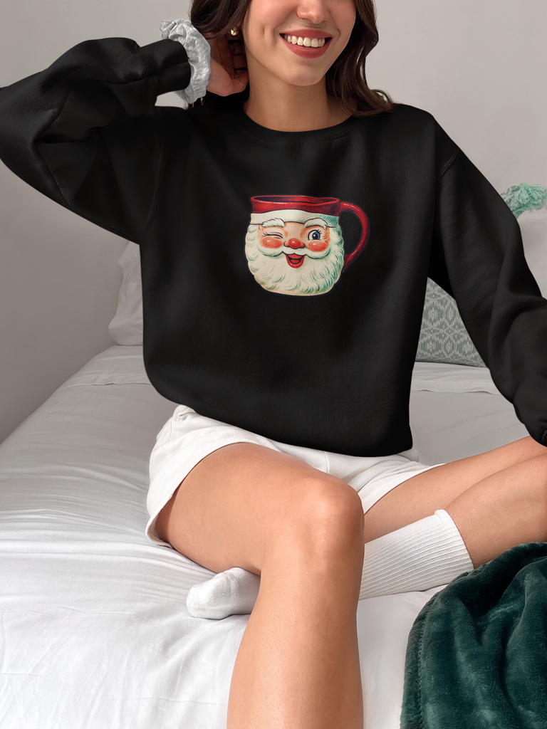 Santa Mug Crewneck Sweatshirt Holt Howard Christmas - Unisex