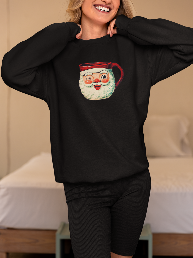 Santa Mug Crewneck Sweatshirt Holt Howard Christmas - Unisex