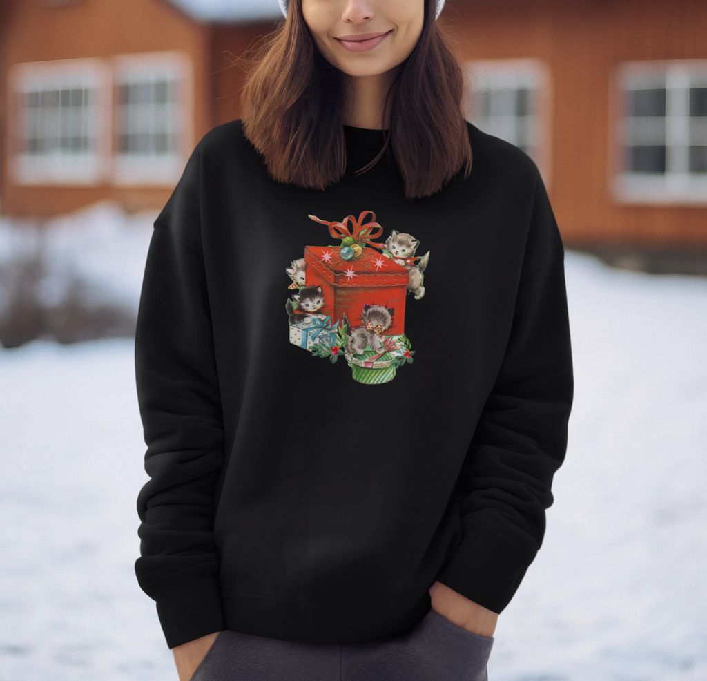 Christmas Kitty Capers Crewneck Unisex Sweatshirt