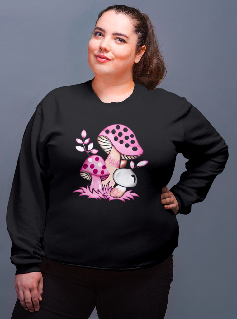 Retro Pink Groovy Mushroom Unisex Sweatshirt