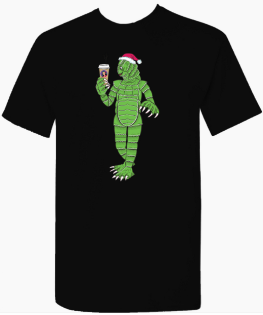 Men's Unisex Creature from the Black Lagoon Christmas Coffee T-Shirt
