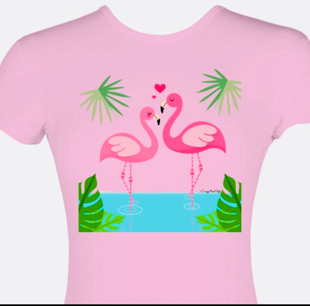 Rockabilly Pink Tiki Pinup Flamingo T-Shirt - Crazy4MeStyle