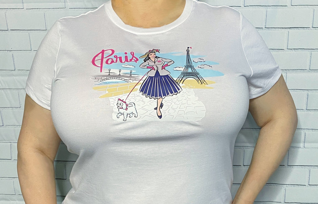 Paris Eiffel Tower Pinup T-Shirt