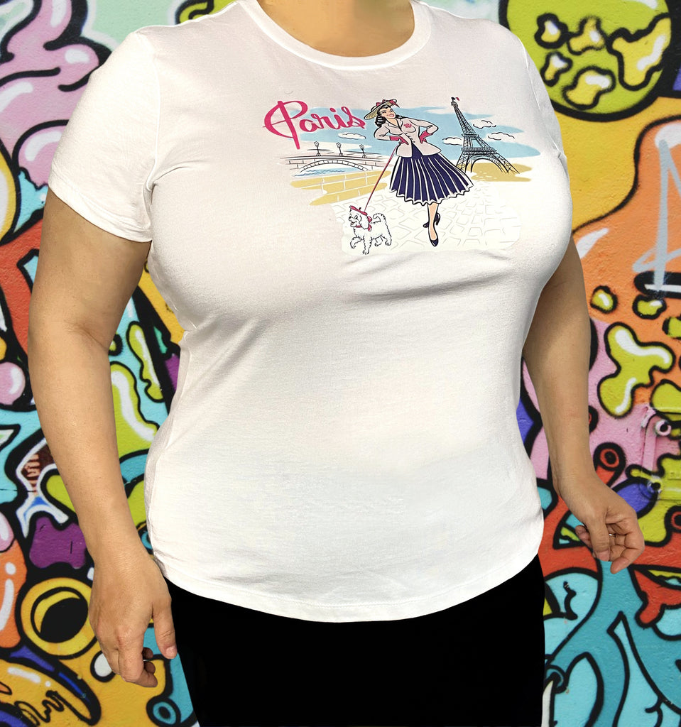 Paris Eiffel Tower Pinup T-Shirt