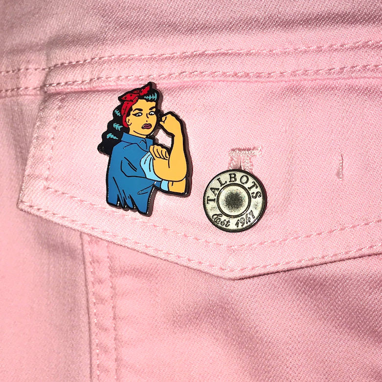 Pinup Rosie Brooch - Rosie The Riveter Rockabilly 1940s 1950s