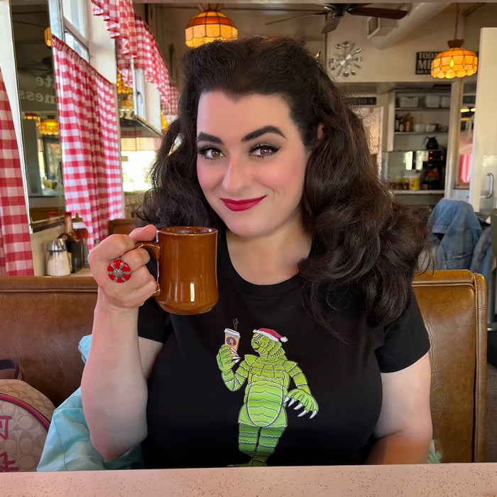 Creature from the Black Lagoon Christmas Coffee Ladies T-Shirt