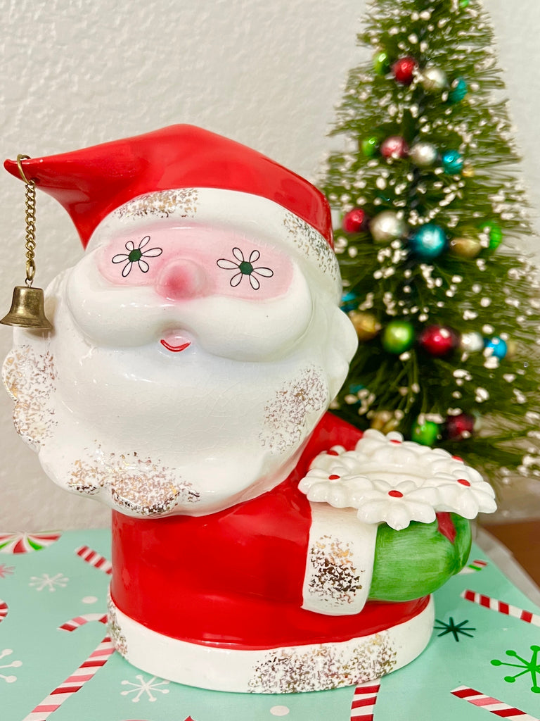 Vintage Holt Howard Christmas Starry Eyed Santa Candleholder Planter Mid-Century Exceptional Condition Retro