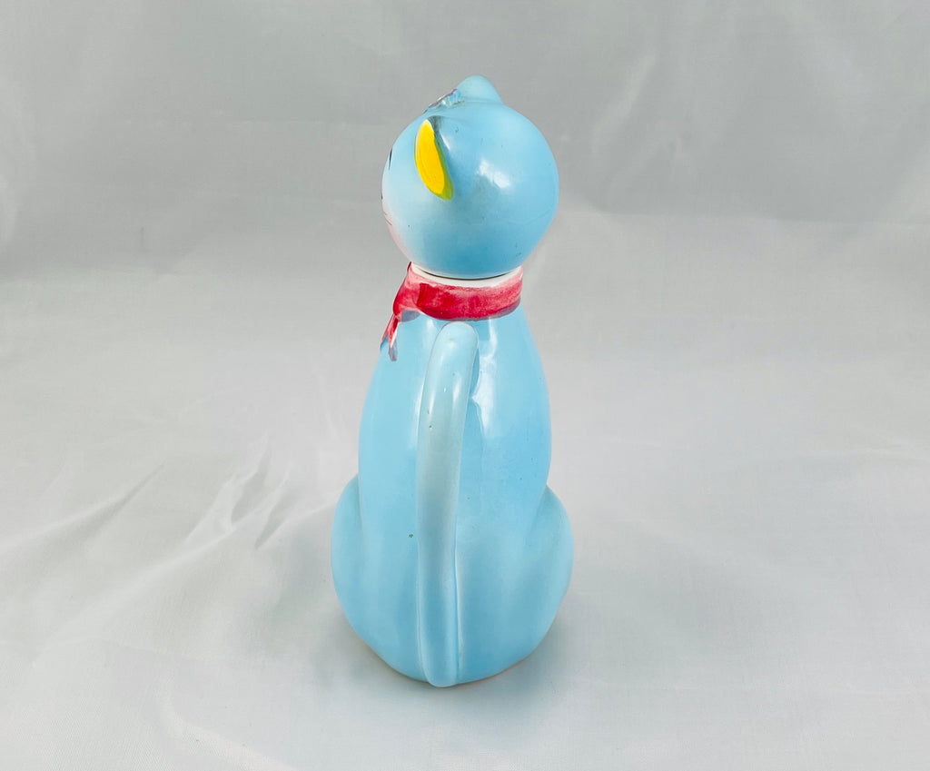 Vintage Norcrest Blue Cat Oil Cruet RARE PY Japan Kitch Anthropomorphic