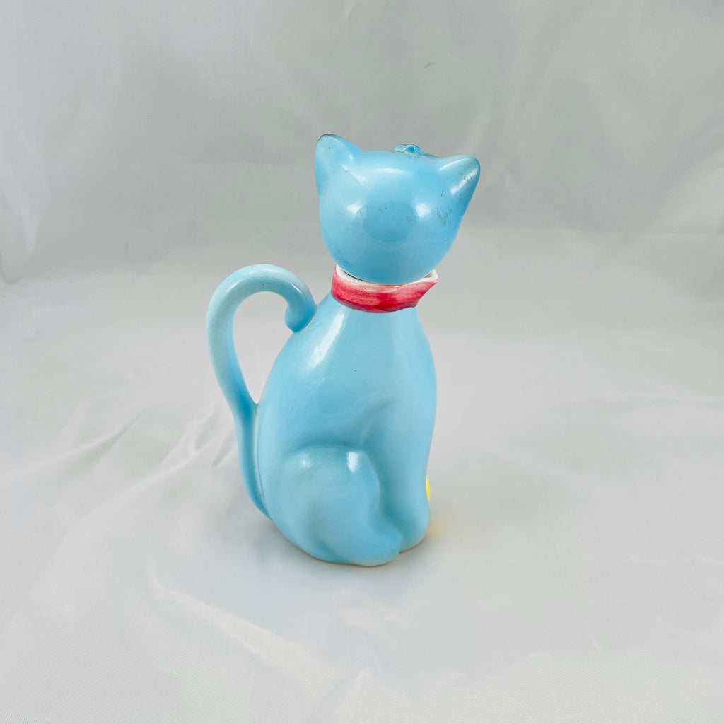 Vintage Norcrest Blue Cat Oil Cruet RARE PY Japan Kitch Anthropomorphic