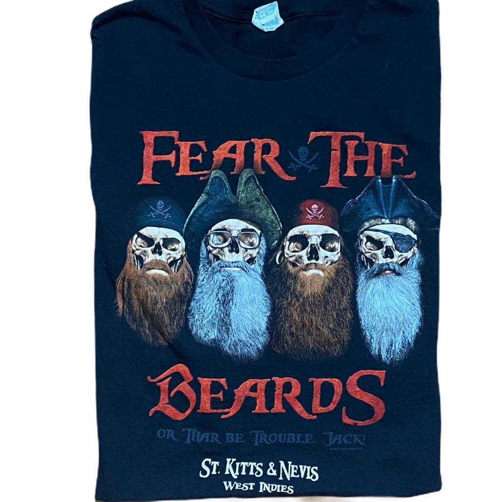 Men’s Fear the Beards T-shirt Skeleton XL Beard