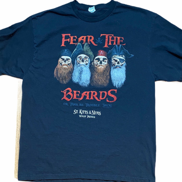 Men’s Fear the Beards T-shirt Skeleton XL Beard