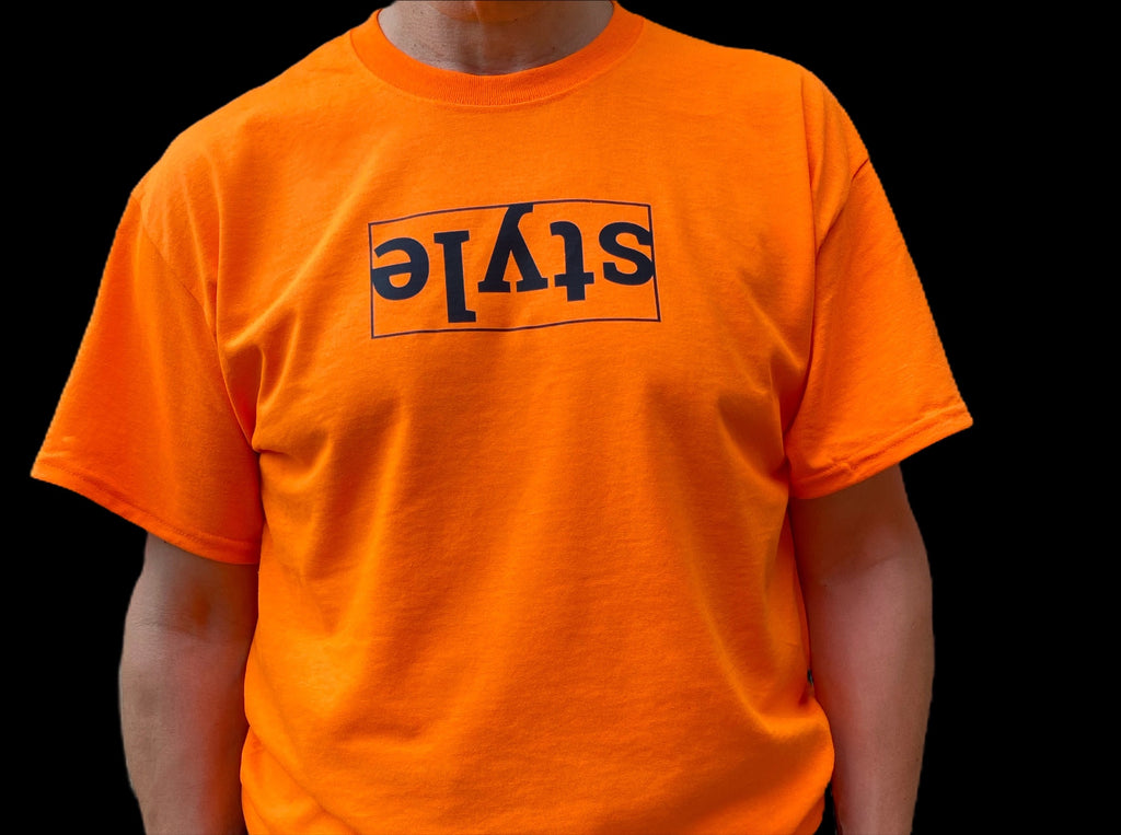 Box Logo Style Orange Mens' T-Shirt