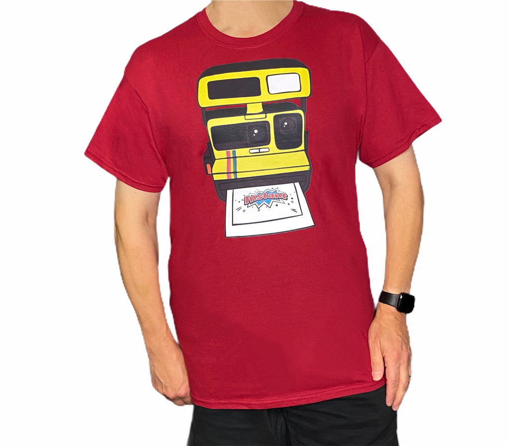 Vintage Polaroid Sun 600 Camera Supercolor Rainbow T-Shirt Unisex Men's