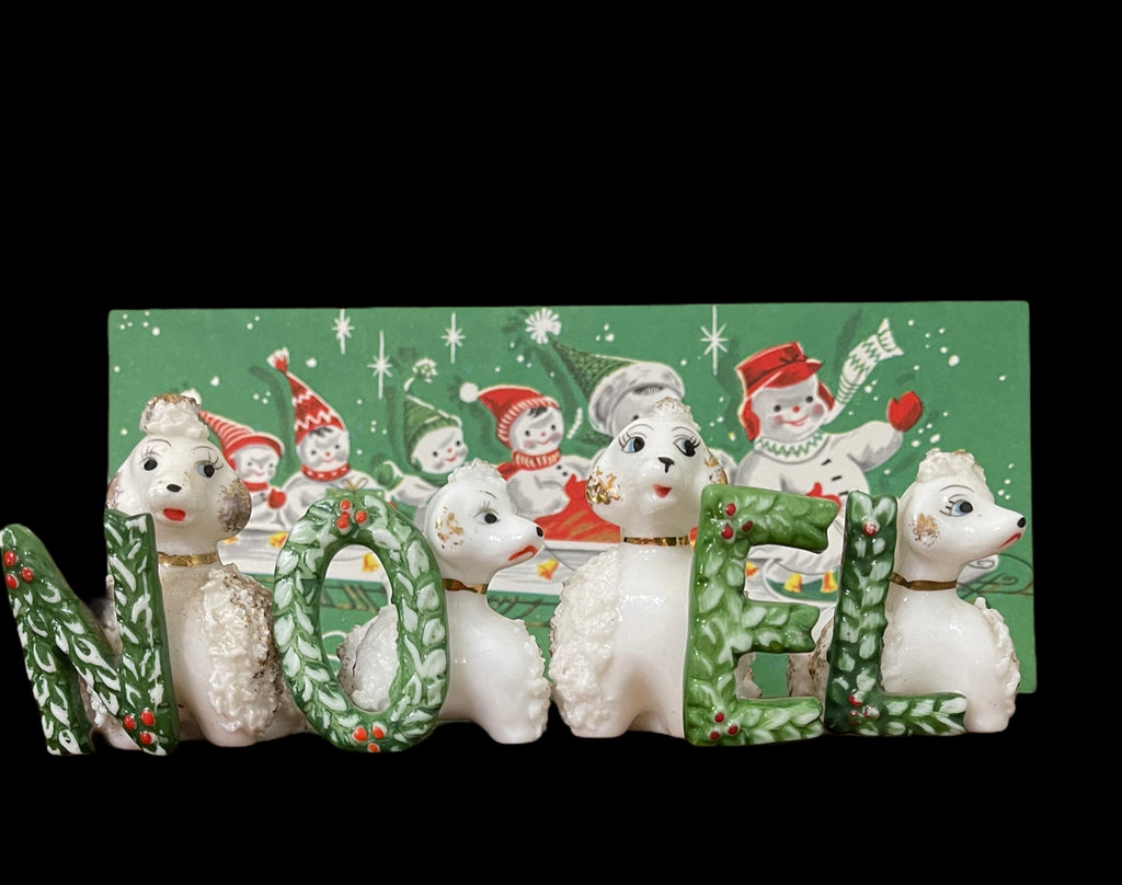 Lipper & Mann NOEL Poodle Figurines VIntage Christmas