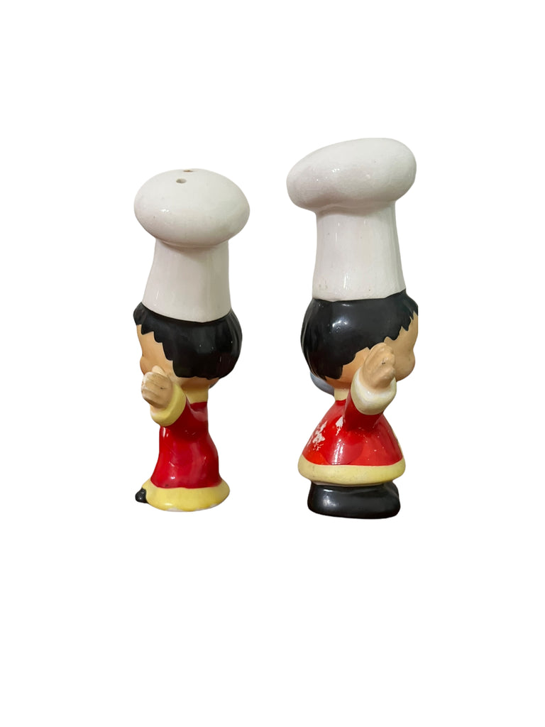 Vintage Smiling Chefs Salt and Pepper Shakers