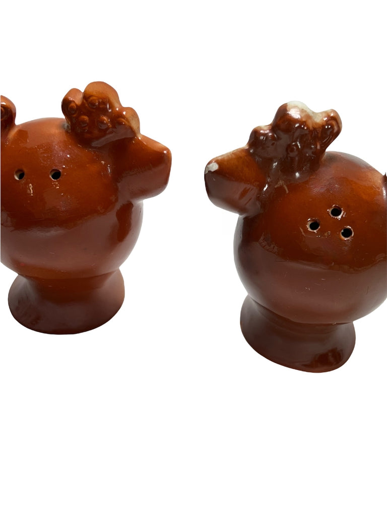 Vintage Lefton Rudolph the Red Nosed Reindeer Christmas Salt and Pepper Shakers Figurines 1950s Japan