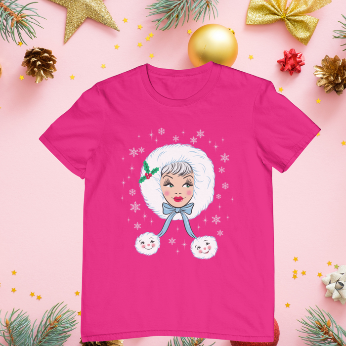 Peppermint Doll Holiday Kitschmas Sugar Plum Pink T-Shirt