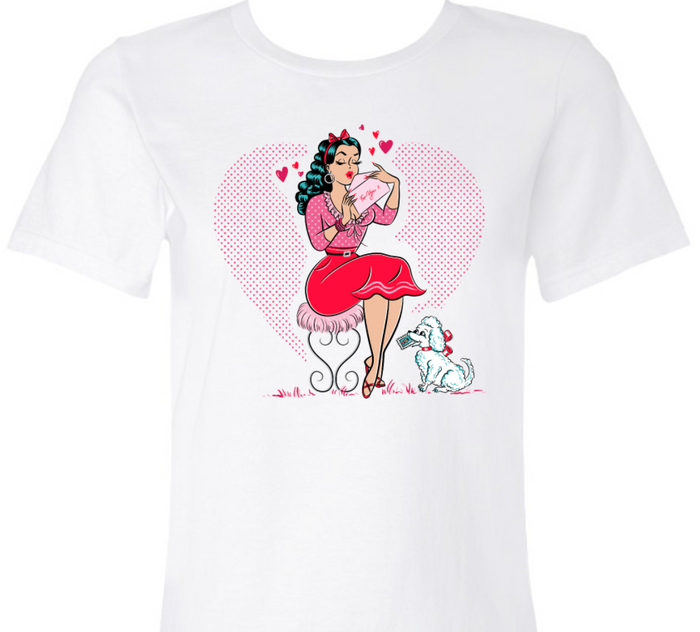 Vintage Style Love Letters Valentine Pinup T-Shirt