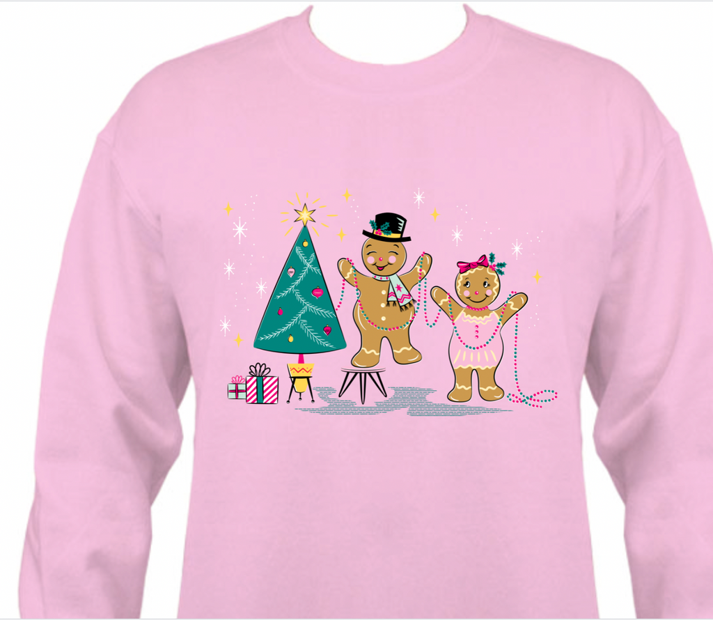 Pink Sugar Cookie Christmas Gingerbread Sweatshirt