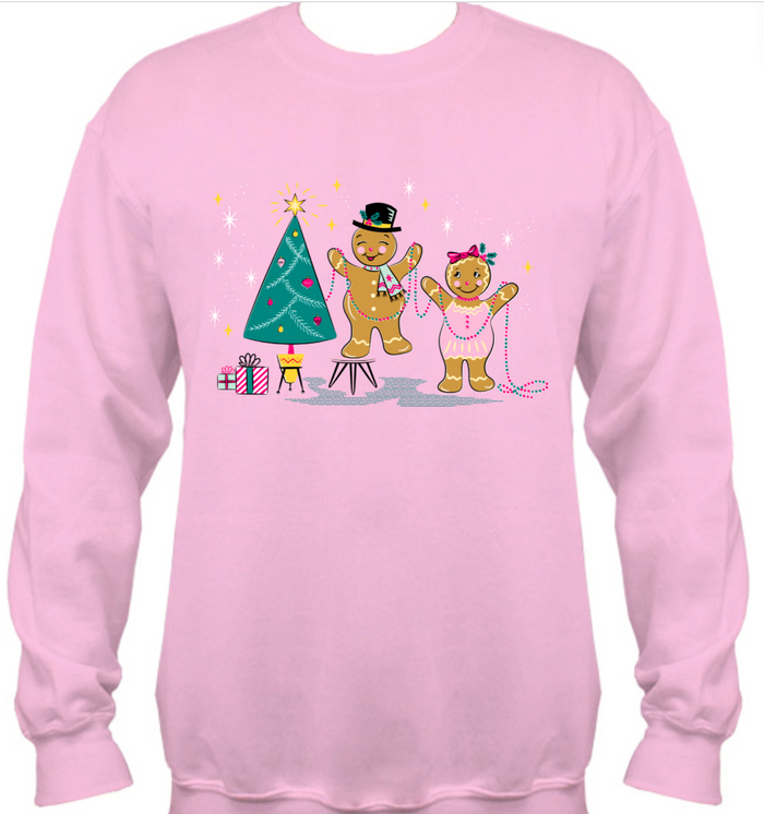 Pink Sugar Cookie Christmas Gingerbread Sweatshirt