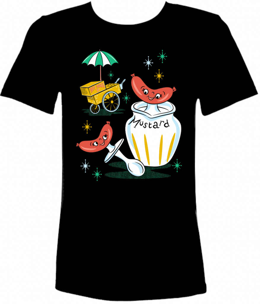 Fun & Kitschy Retro-Style Hotdog T-Shirt - Vintage-Inspired Foodie Ladies Tee