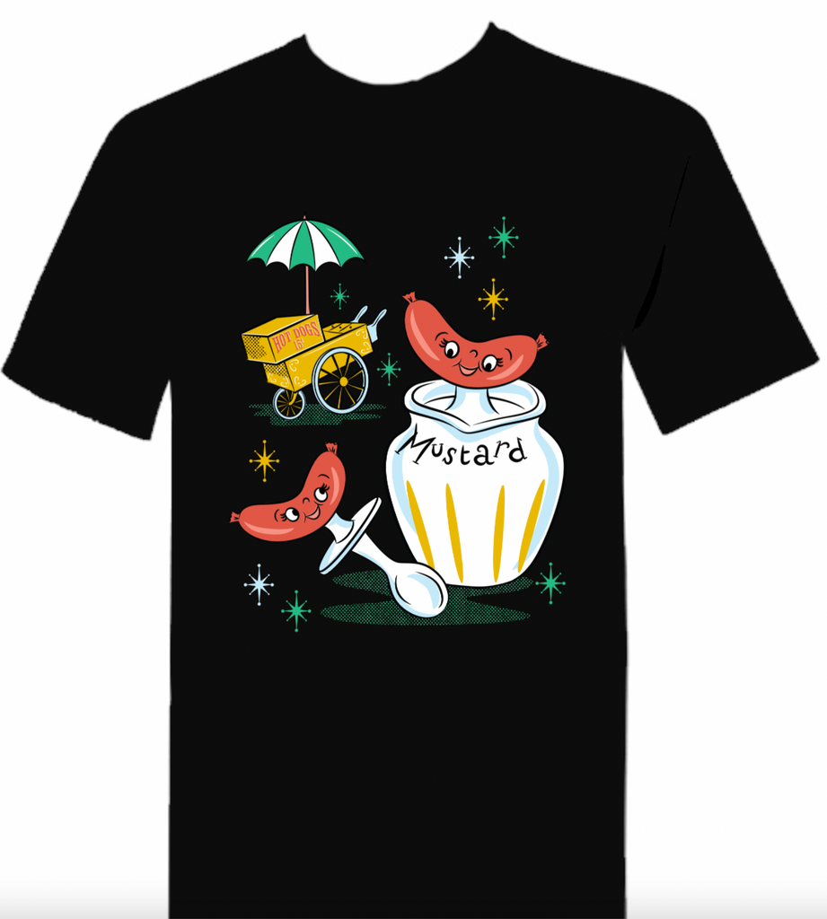 Happy Hotdog Mens Unisex T-Shirt