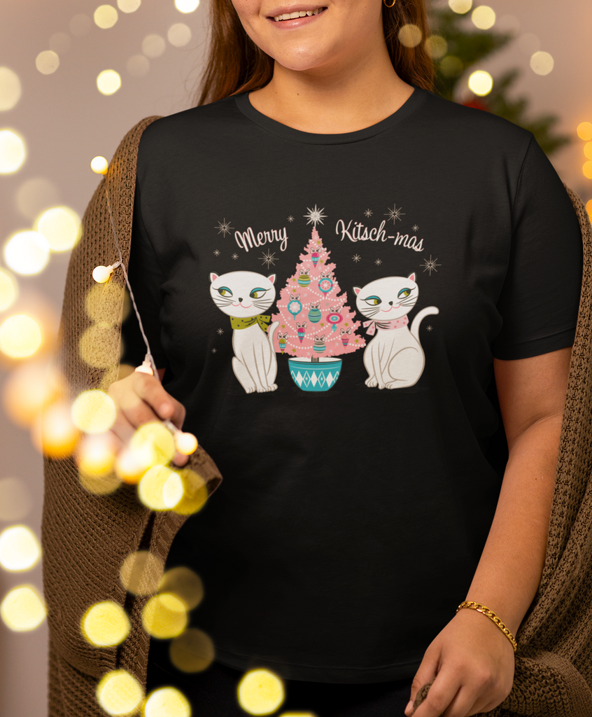 Vintage Holt Howard Cozy Kittens Merry Kitschmas Ladies T-Shirt