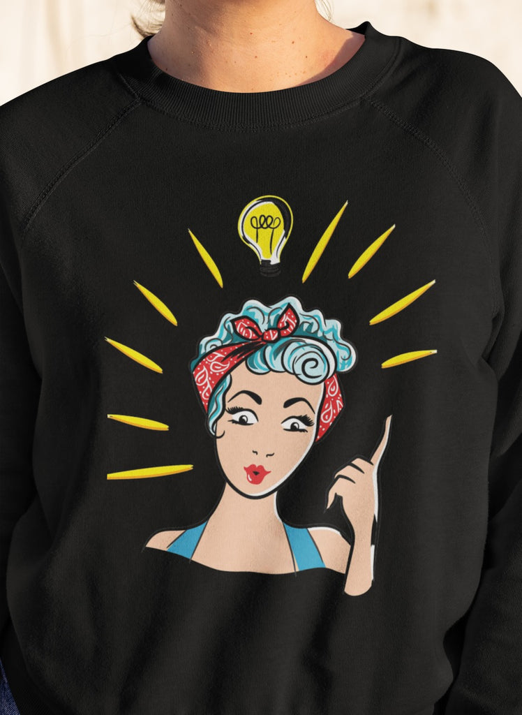 Retro Light Bulb Moment Black Sweatshirt