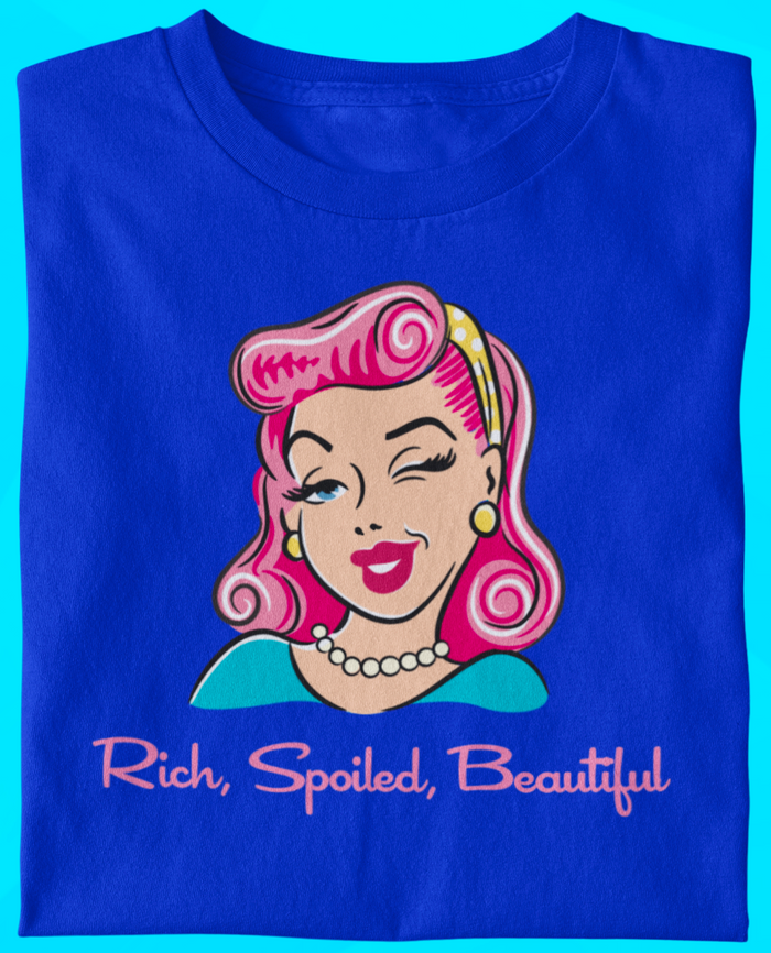 Pink Hair Pretty Pinup T-Shirt Rich Spoiled Beautiful
