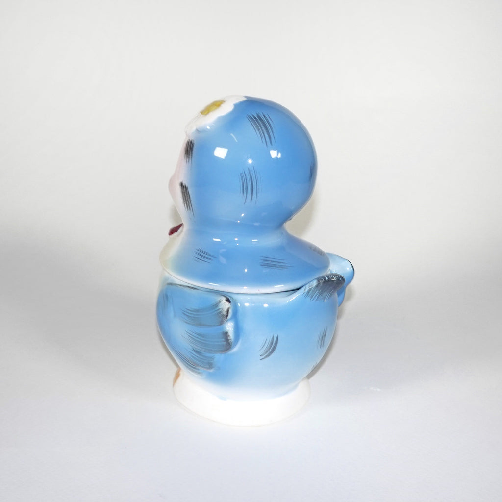 Vintage Lefton Bluebird Norcrest Blue Bird Sugar Jar Topline Imports Jam Jar Anthropomorphic 1950s