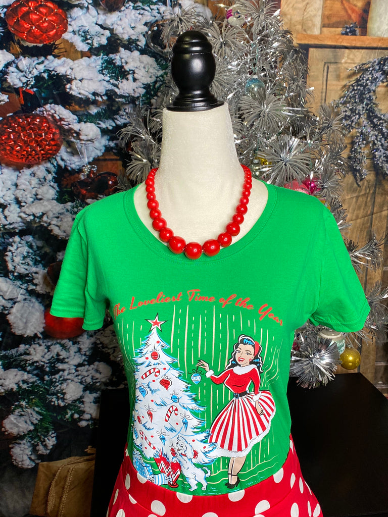 Christmas Holiday T-Shirt Winter Pine Green