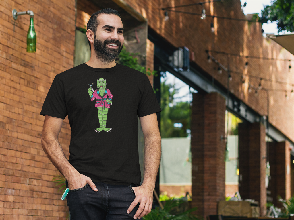 Creature From The Black Lagoon the Cocktail King 100% Recycled Cotton Fabric Unisex T-Shirt Eco-Friendly