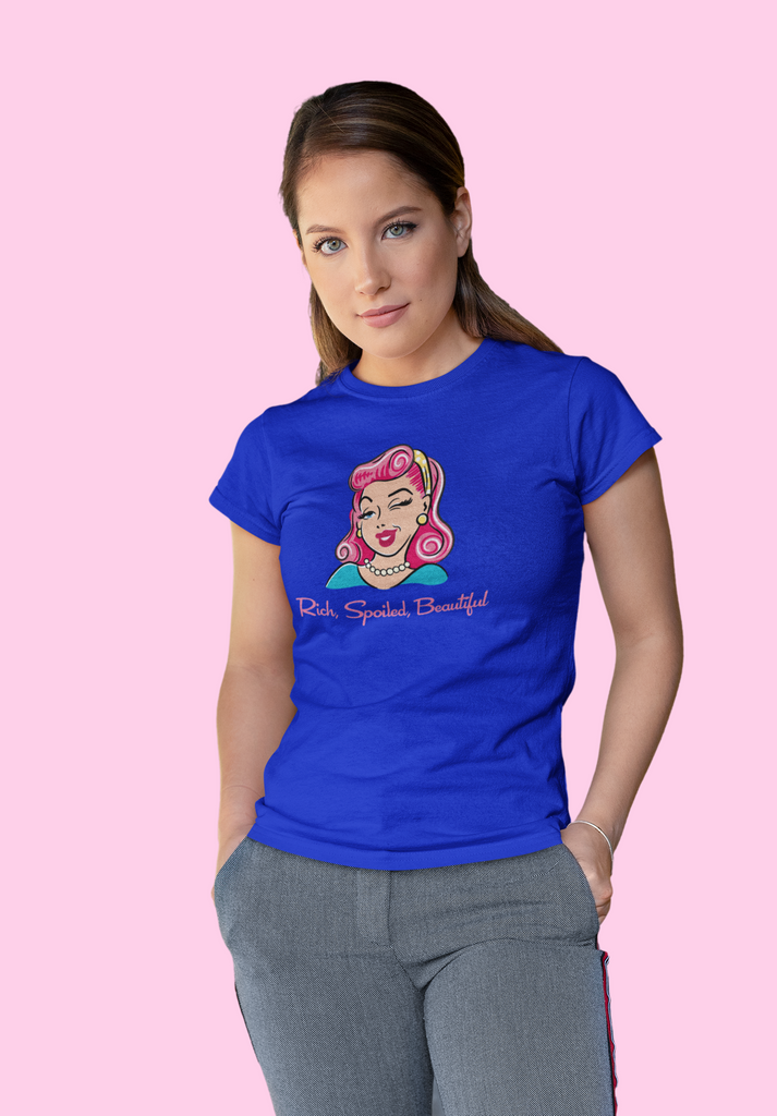 Pink Hair Pretty Pinup T-Shirt Rich Spoiled Beautiful