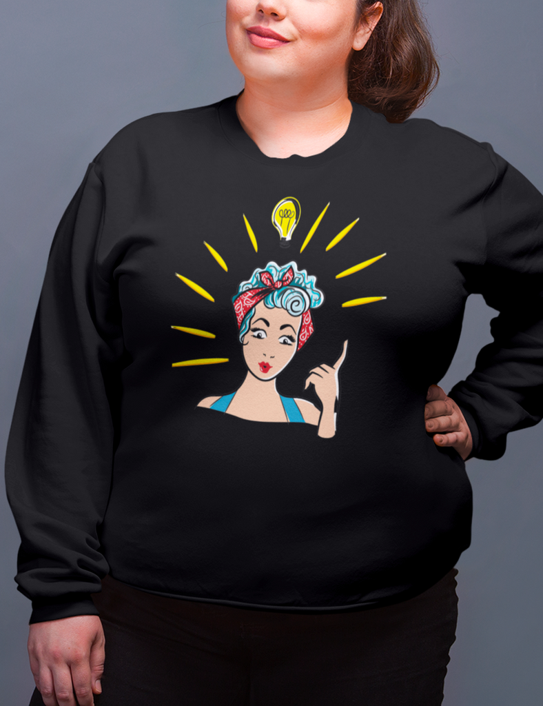 Retro Light Bulb Moment Black Sweatshirt