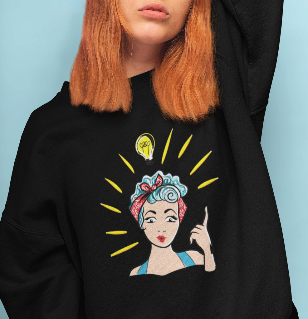 Retro Light Bulb Moment Black Sweatshirt